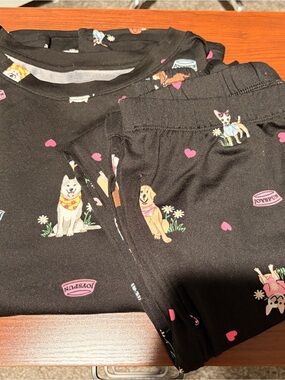 Women’s Black Dog Print Pajama Set